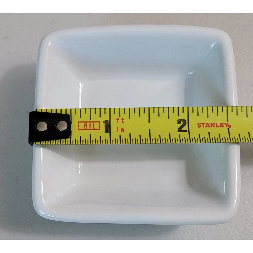 Pampered Chef Simple Additions Square Dipping Bowls Set of 5 White Porcelain